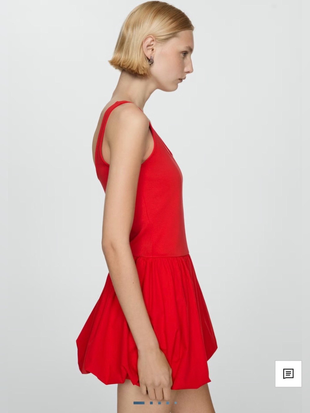 Mango- Red Scoop Neck Mini Dress - Picture 3 of 6